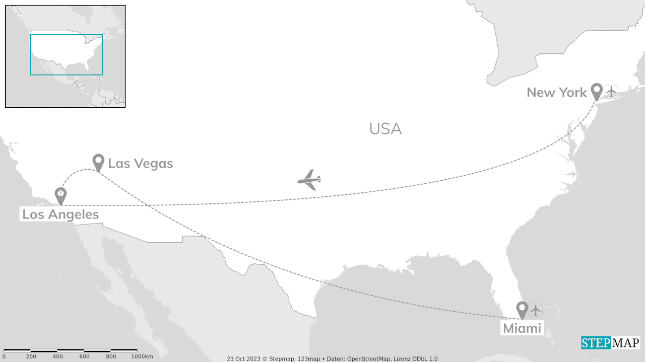 USA Cityhopping: Big Apple, Beach Nights & Hollywood