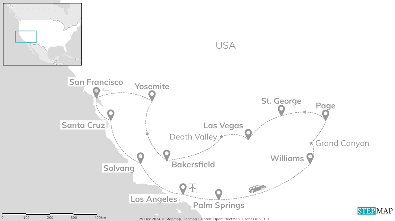 Explore California: Canyons, casinos and coastal vibes!