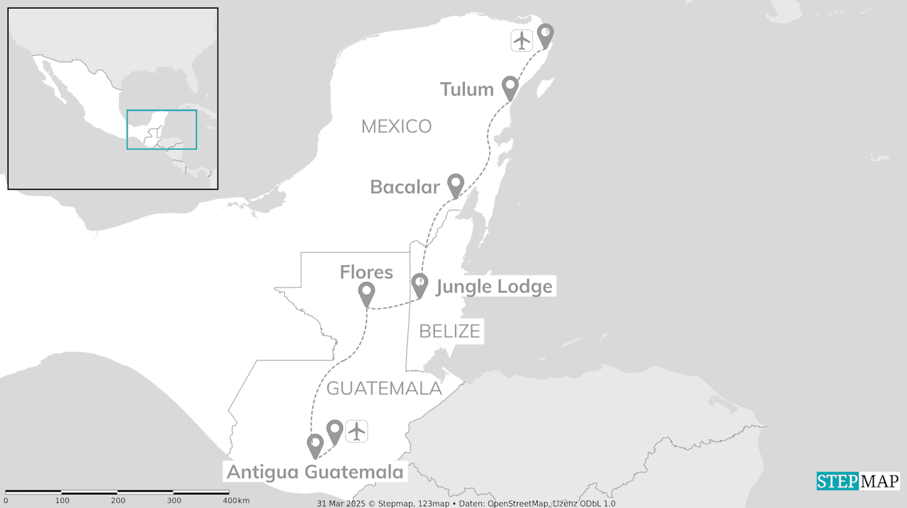 Guatemala, Belize and Mexico: Jungles to lagoons