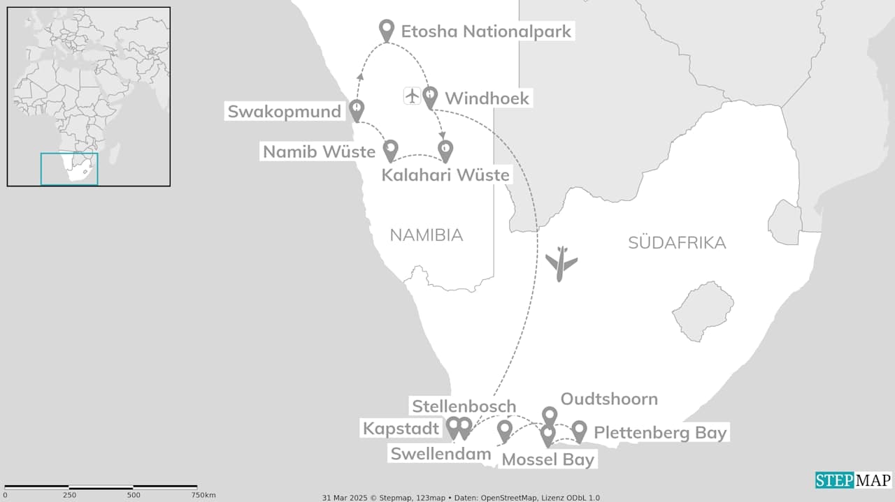 Namibia meets Südafrika: Desert Roadtrip & Wildlife Glamping