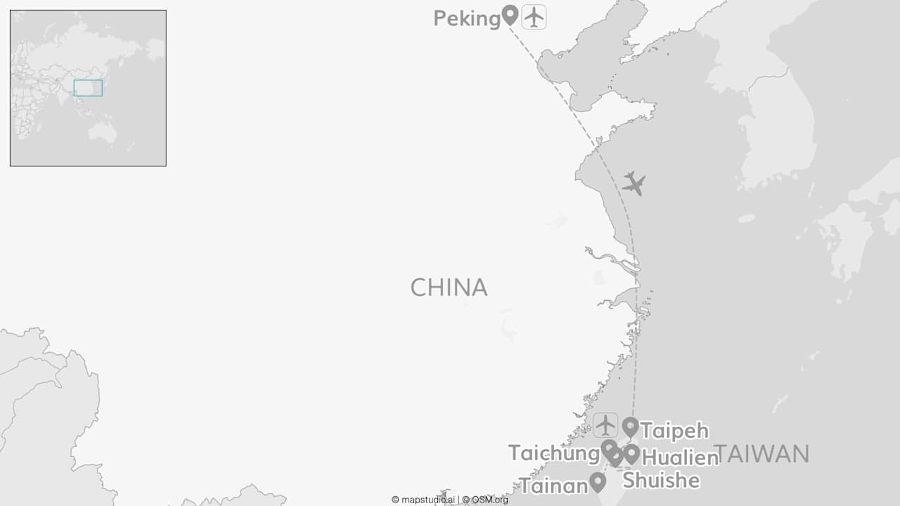 2 for 1 Peking & Taiwan: Chinesische Mauer trifft auf Hualiens Natur