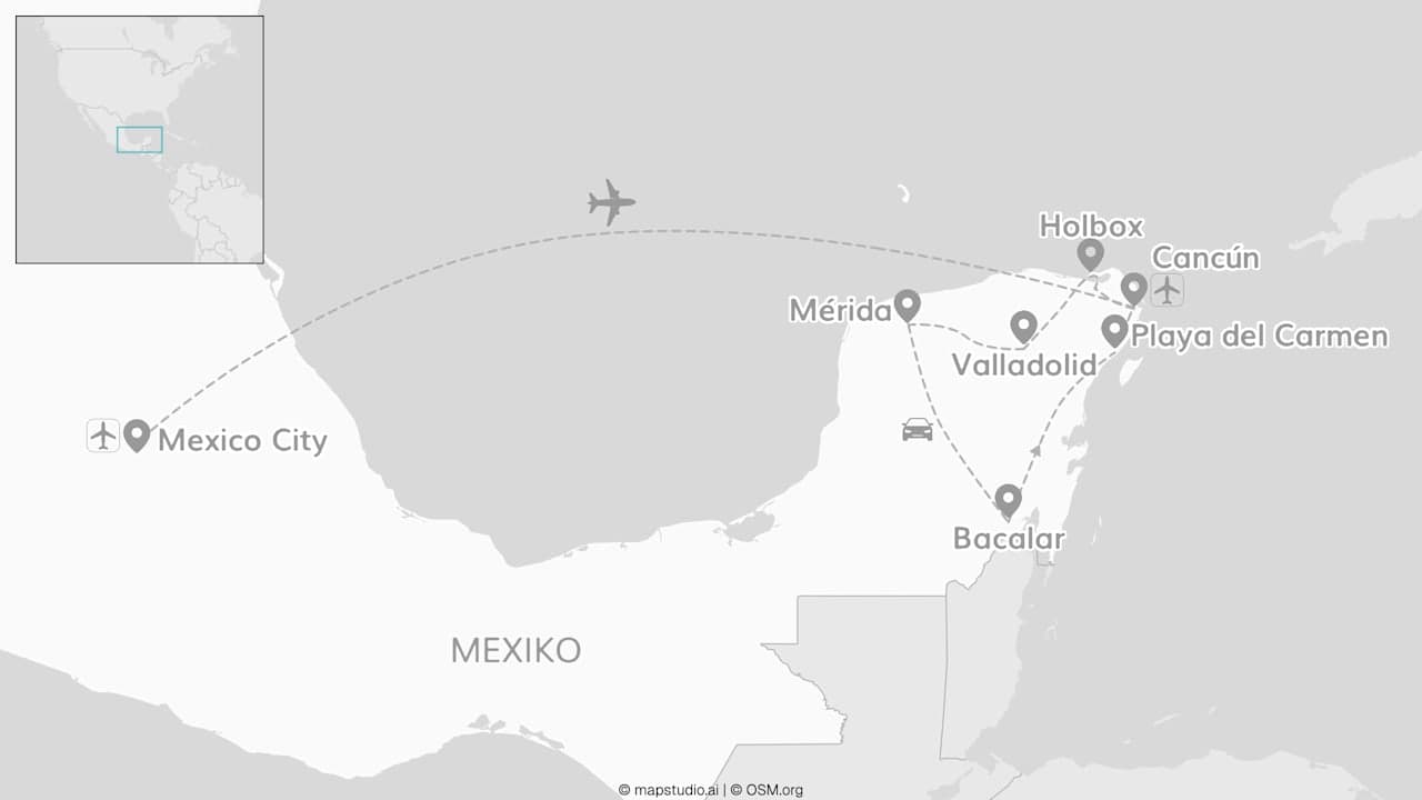 2 for 1 Mexiko Roadtrip: Zu Insel, Cenoten & Maya-Ruinen