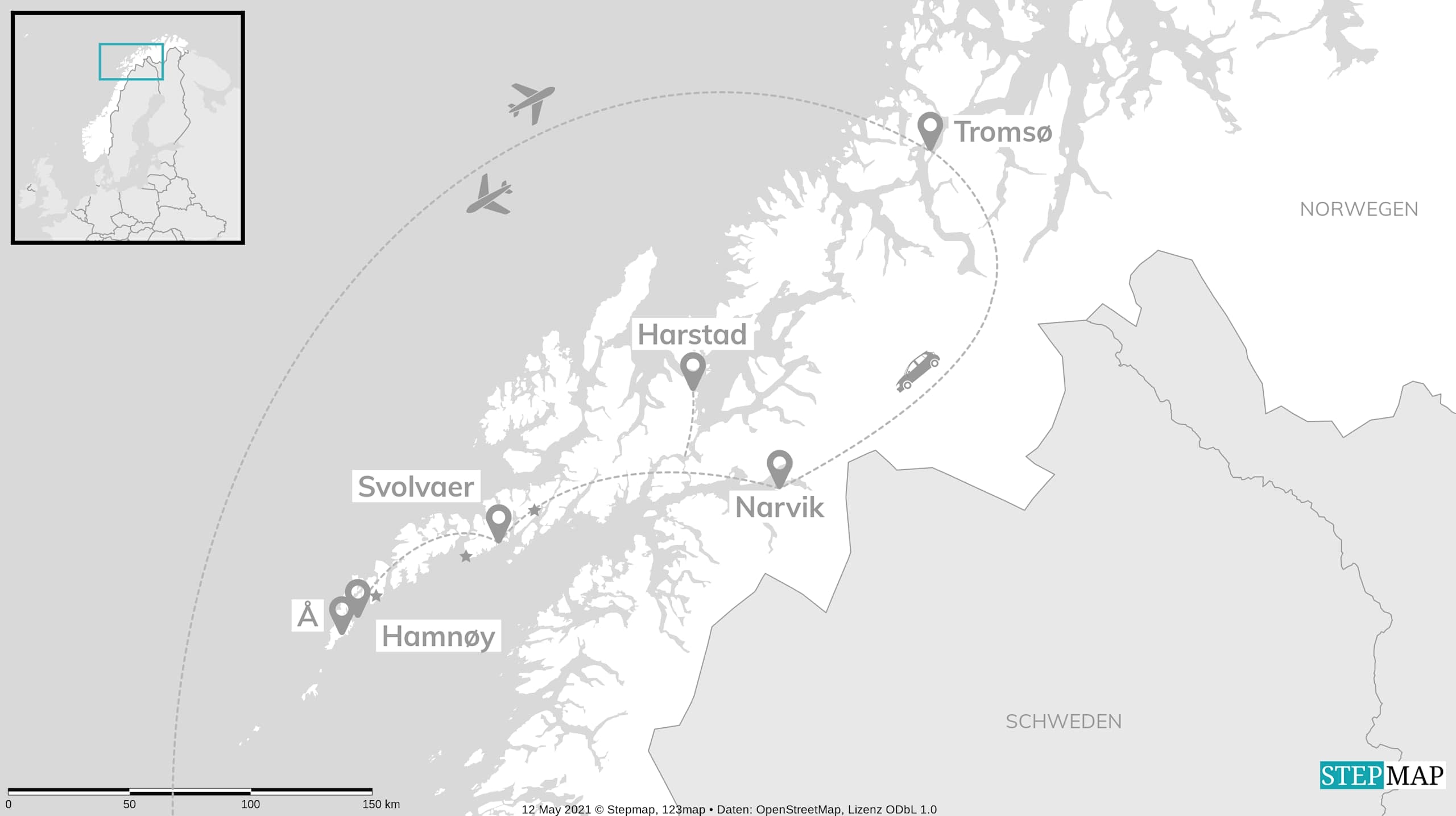 Abenteuerwelt Lofoten: Roadtrip zu roten Fischerhäuschen