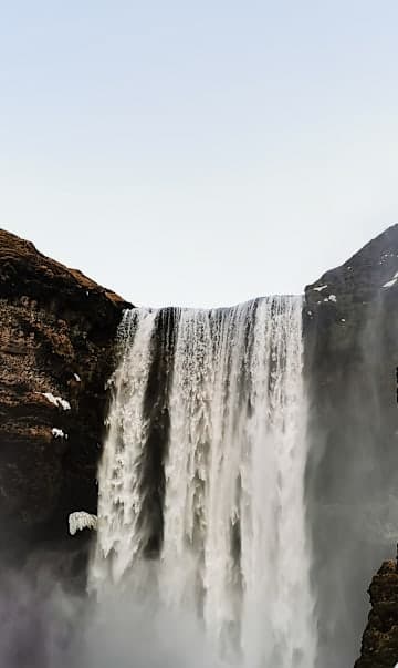 Volcanoes, glaciers and waterfalls